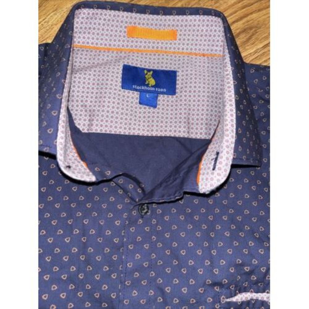 Stockholm Sven Mens Cotton Flip Cuff Dress Shirt Large